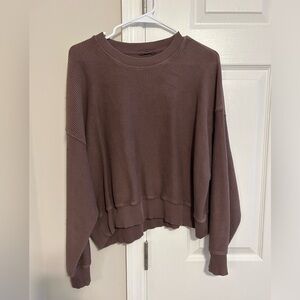 Brown aerie ribbed sweater